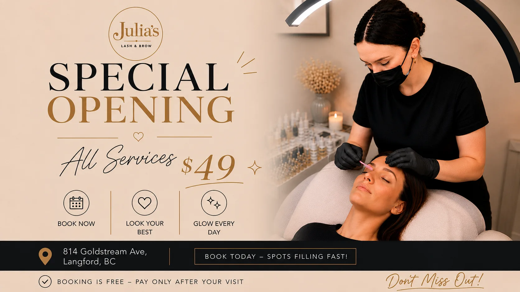 $49 Opening Special — lash &amp; brow in Langford