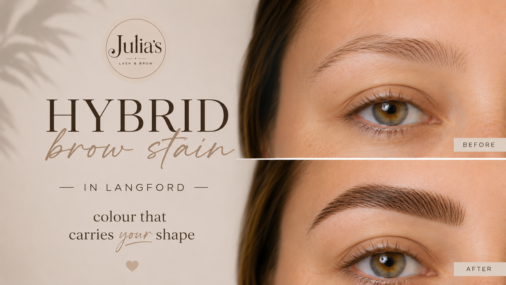 Hybrid brow stain in Langford — colour that carries your shape